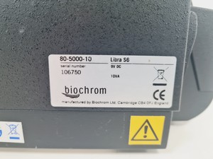 Thumbnail image of Biochrom Model Type Libra S6 Spectrophotometer Lab