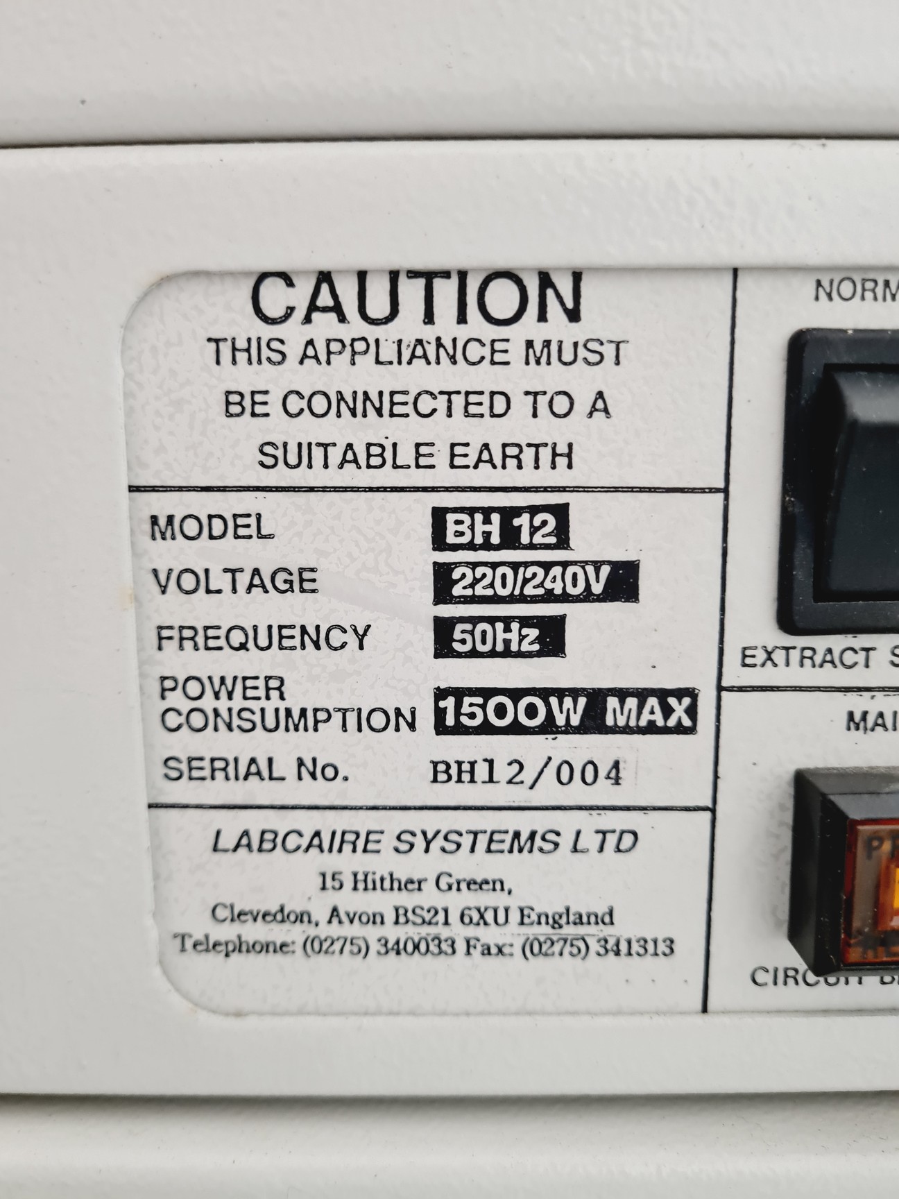 Image of Labcaire Model - BH12 Class II Biological Safety Cabinet