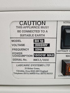 Thumbnail image of Labcaire Model - BH12 Class II Biological Safety Cabinet