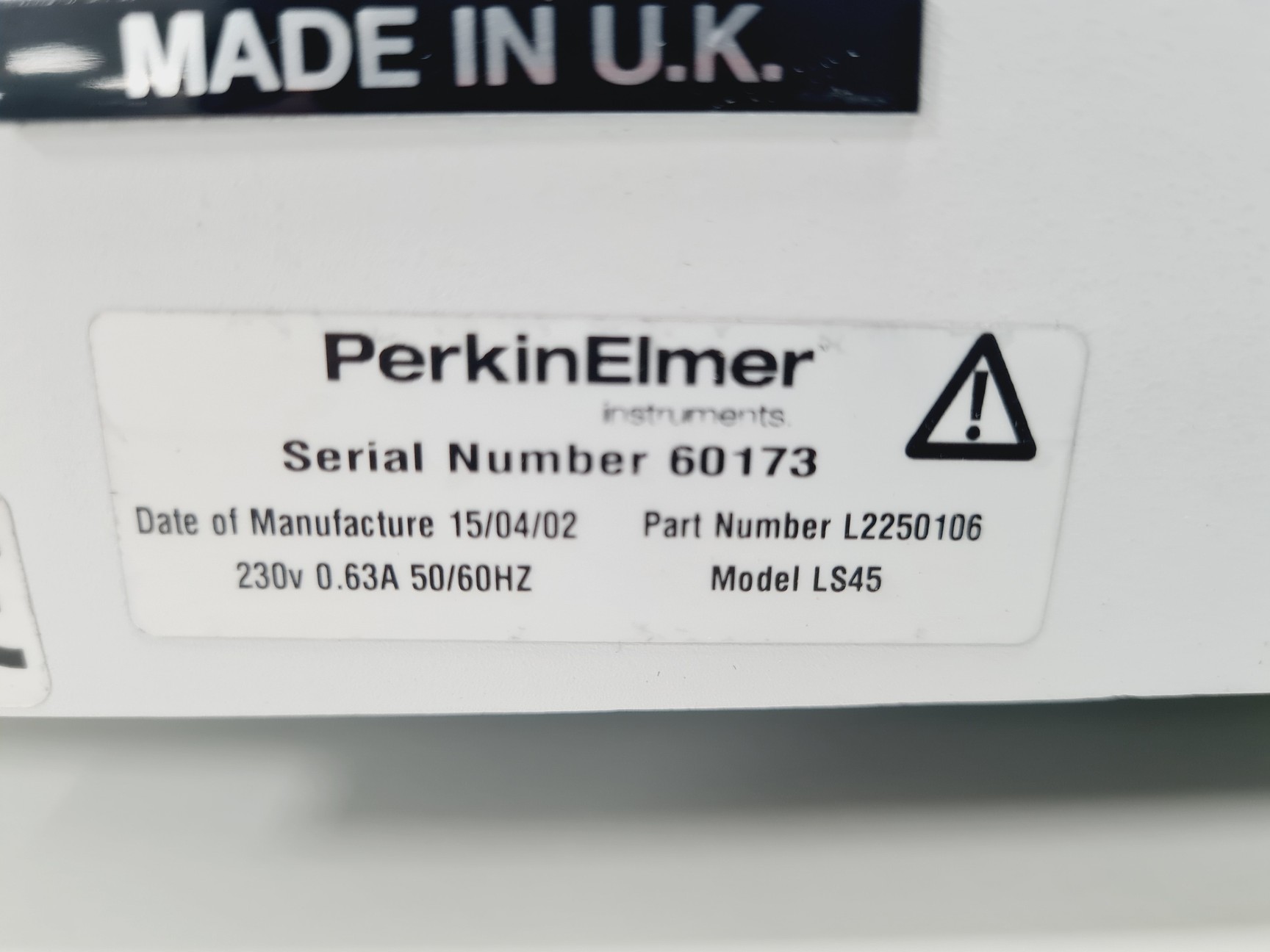 Image of Perkin Elmer LS 45 Quartz Cell Fluorometer & Software Lab Spares/Repairs