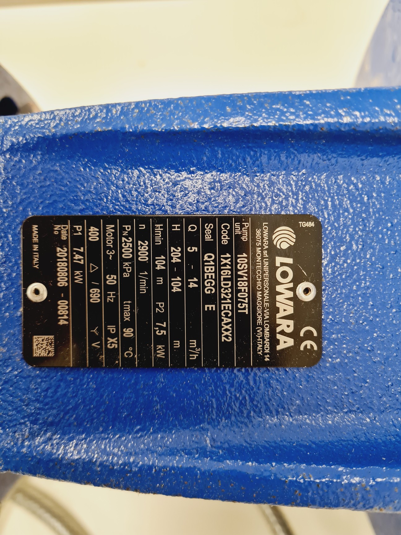Image of Lowara E-SV 10SV18F075T Vertical Multistage Pump Lab