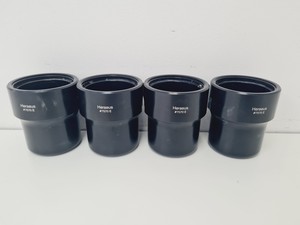 Thumbnail image of Lot Of Heraeus Centrifuge Rotor Buckets & Adapters #7570 E #8030 Lab