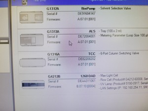 Thumbnail image of Hewlett Packard 1100 Series System w/ Software G1313A, G1312A etc Lab