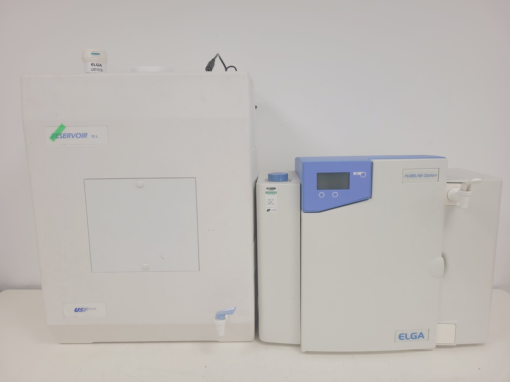 Image of Elga PureLab Option with Elga USF 75L Model OR007BPM1 Reservoir Lab