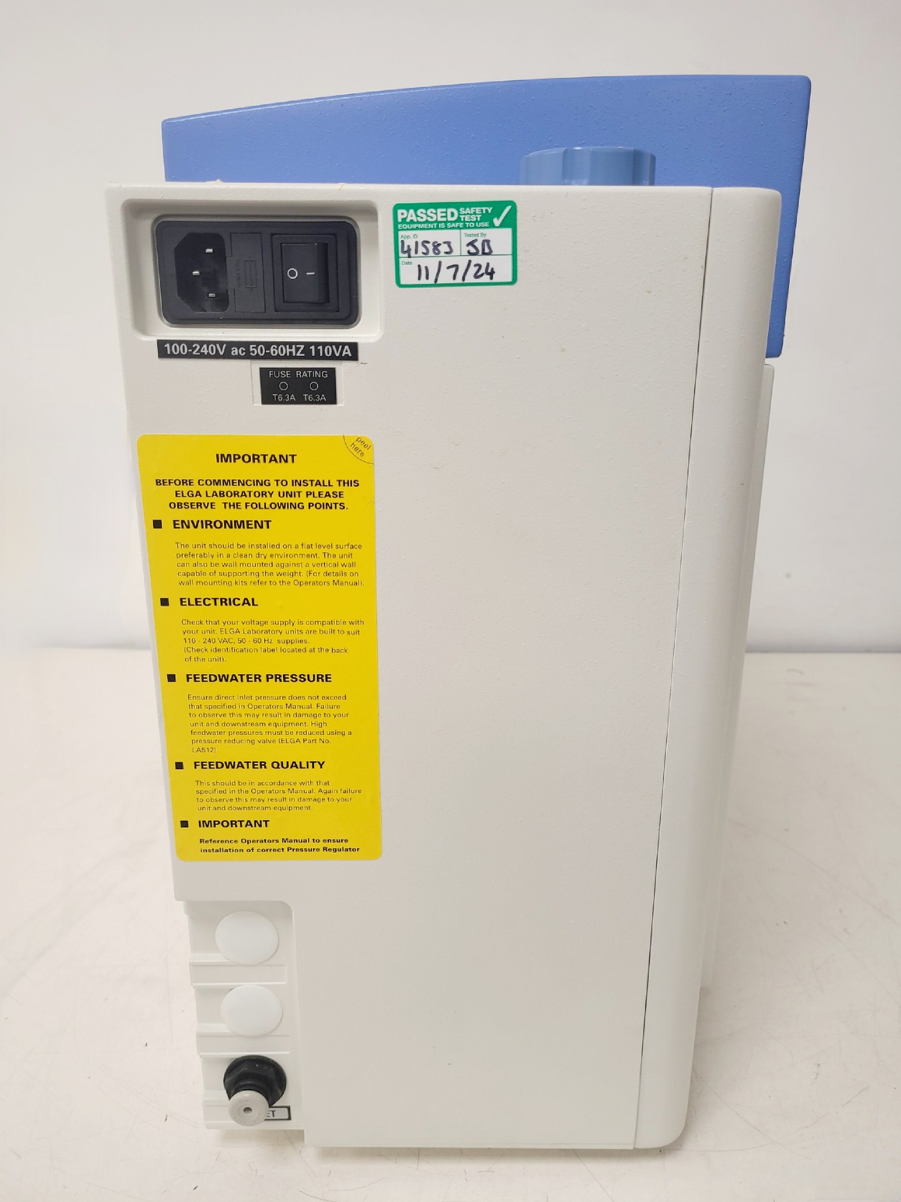 Image of Elga PureLab Option with Elga USF 75L Model OR007BPM1 Reservoir Lab