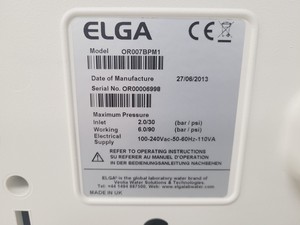 Thumbnail image of Elga PureLab Option with Elga USF 75L Model OR007BPM1 Reservoir Lab