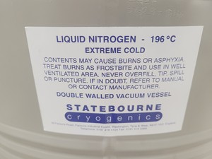Thumbnail image of StateBourne CryoLab 35 Liquid Nitrogen Cryogenic Storage Dewar With Stand 