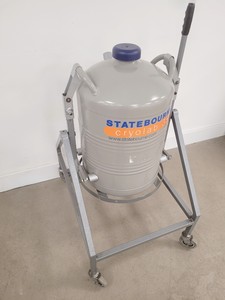Thumbnail image of StateBourne CryoLab 35 Liquid Nitrogen Cryogenic Storage Dewar With Stand 