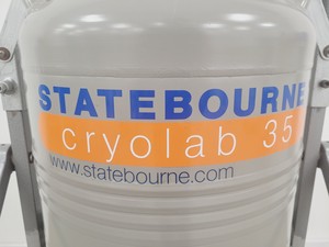 Thumbnail image of StateBourne CryoLab 35 Liquid Nitrogen Cryogenic Storage Dewar With Stand 