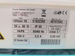 Thumbnail image of Hera Cell 150 Incubator Heraeus Thermo Electron Corporation Lab