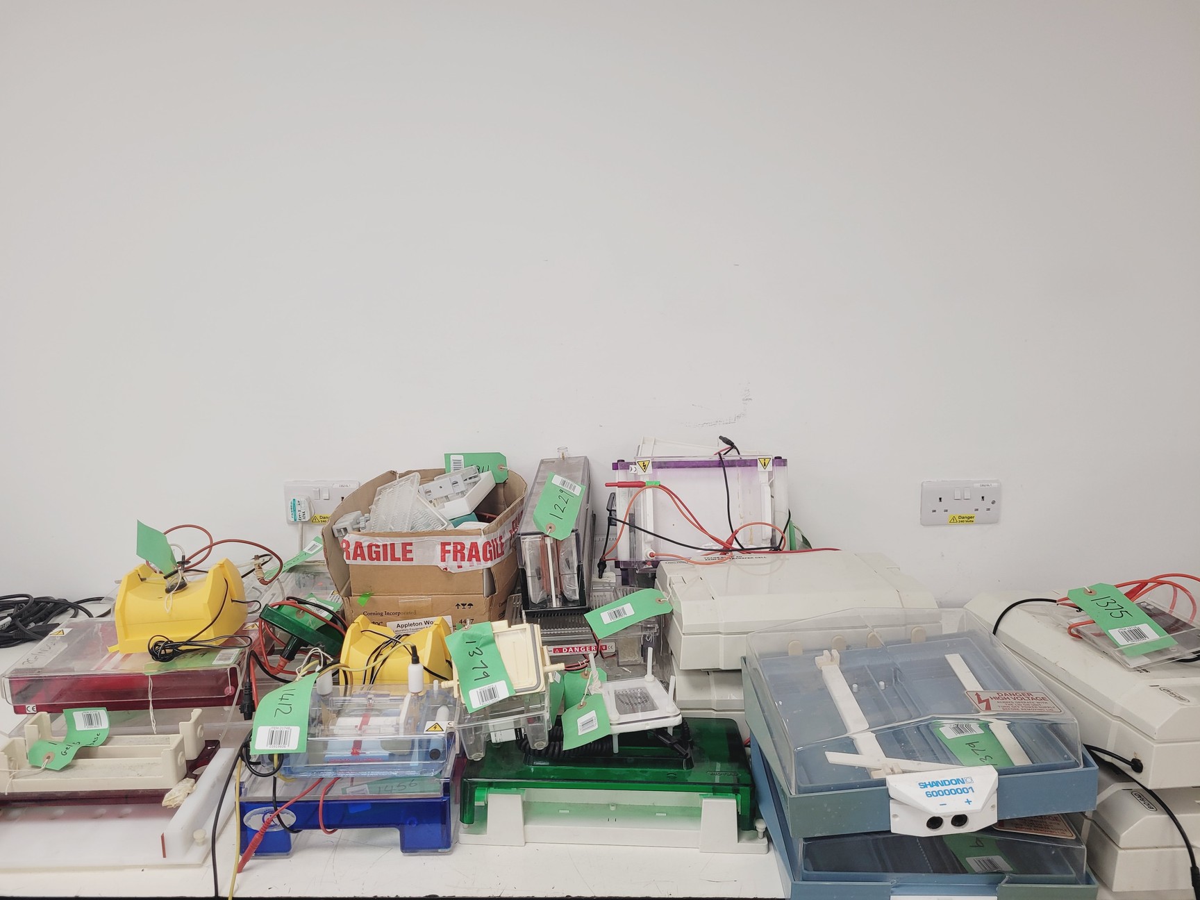 Image of Large Lot of Electrophoresis Tanks, Lids & Combs - Bio-Rad, Fisher Lab Job Lot