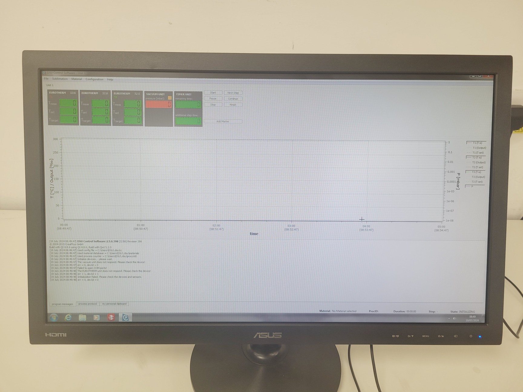 Image of Pfeiffer Sublimination System TCU 330, DCU Vacuum, MVP 070-3C w/ PC & Software