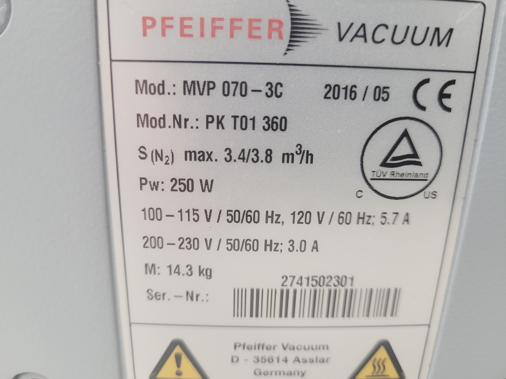 Image of Pfeiffer Sublimination System TCU 330, DCU Vacuum, MVP 070-3C w/ PC & Software