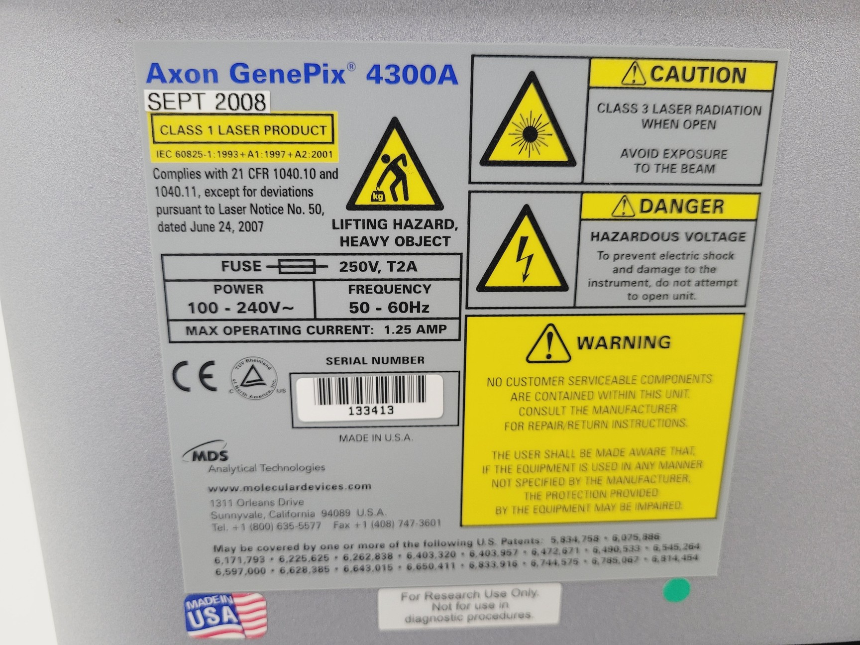 Genepix GenePix 4300A MicroArray Scanners Lab