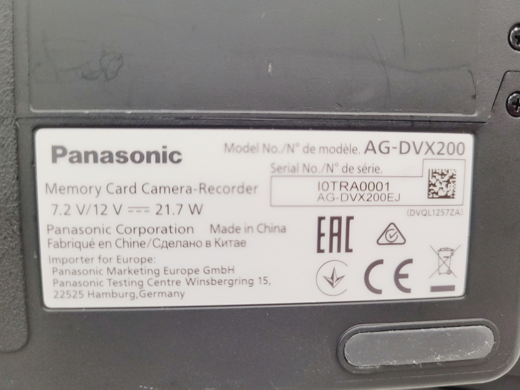 Image of Panasonic AG-DVX200 EJ Camcorder 4K 