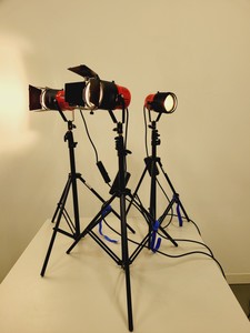 Thumbnail image of Job Lot of AV Equipment Stage Lights, Camera Steady, Speakers, Sony HVR-M15E Lab