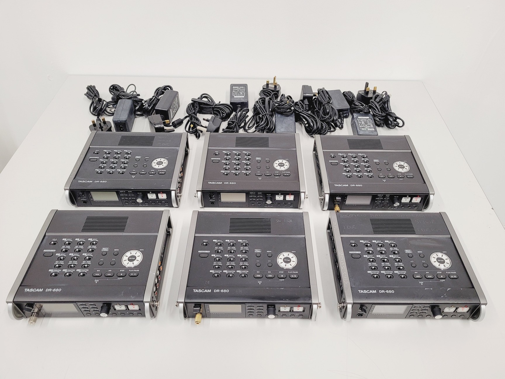 Image of Lot of Six Tascam DR-680 Multi-Channel 8-Track Portable Recorders