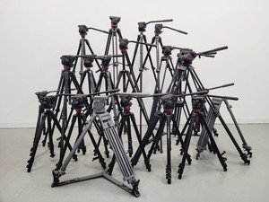 Thumbnail image of Job Lot of 22 Camera Tripods and Heads Manfrotto Libec With Carry Bags
