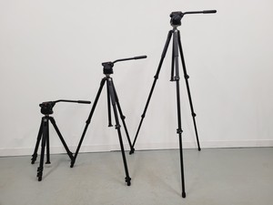 Thumbnail image of Job Lot of 22 Camera Tripods and Heads Manfrotto Libec With Carry Bags