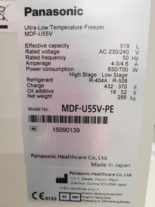 Thumbnail image of Panasonic MDF-U55V-PE Ultra Low Temperature Freezers ULT Lab