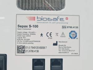 Thumbnail image of Biosafe Sepax S-100 Cell Separation System Lab