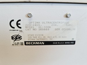 Thumbnail image of Beckman Optima XL100K Ultracentrifuge w/ Sorvall AH-629 & RPS40T-832 Lab