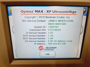 Thumbnail image of Beckman Coulter Optima Max-XP Ultracentrifuge with MLS 50 Rotor Lab