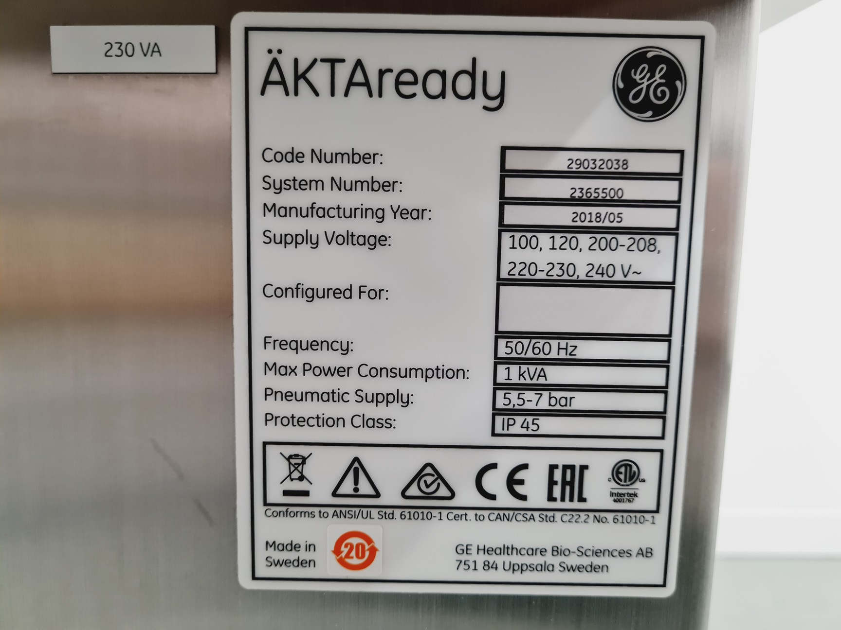 Image of GE Healthcare AKTAready Chromatography AKTA FPLC System Lab