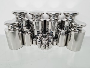 Thumbnail image of 18 x Sartorius Calibration Weights 10Kg, 5Kg, 2Kg, 500g, 100g, 50g Lab