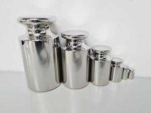 Thumbnail image of 18 x Sartorius Calibration Weights 10Kg, 5Kg, 2Kg, 500g, 100g, 50g Lab