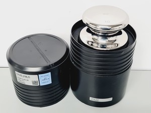 Thumbnail image of 18 x Sartorius Calibration Weights 10Kg, 5Kg, 2Kg, 500g, 100g, 50g Lab