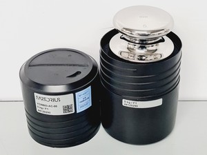 Thumbnail image of 18 x Sartorius Calibration Weights 10Kg, 5Kg, 2Kg, 500g, 100g, 50g Lab