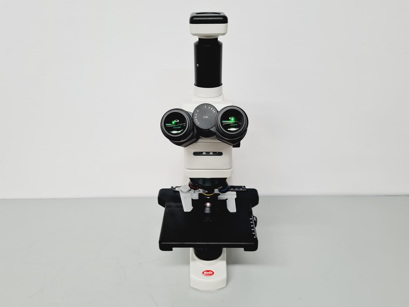 Image of Motic BA310E Fluorescence Microscope w/ 4 x Objectives Motic 100X/1.25 oil Lab 