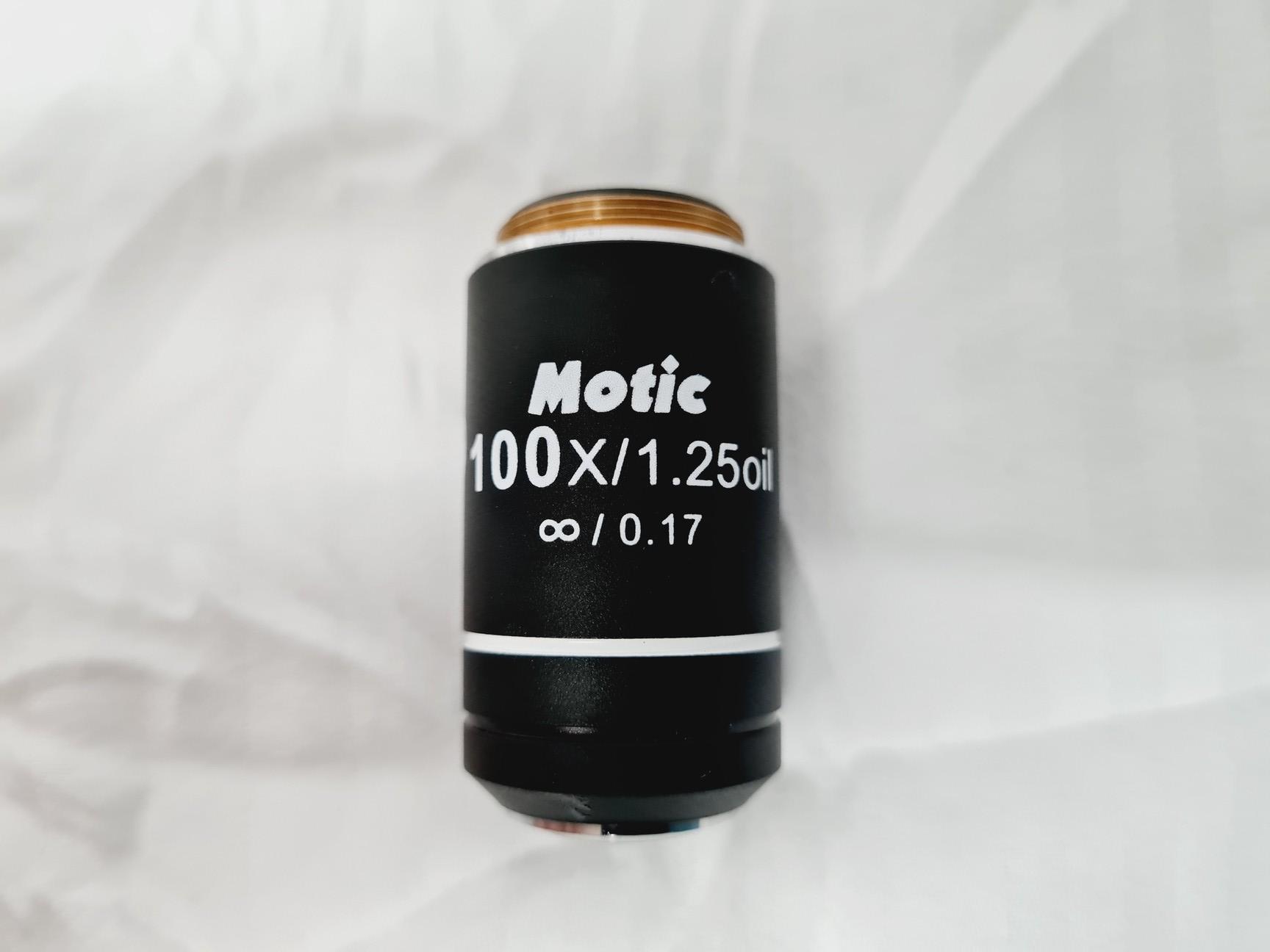 Image of Motic BA310E Fluorescence Microscope w/ 4 x Objectives Motic 100X/1.25 oil Lab 