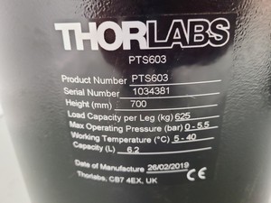 Thumbnail image of Thorlabs Nexus Metric Optical Table 200 x 100 x 90cm w/ Active Isolator Legs Lab