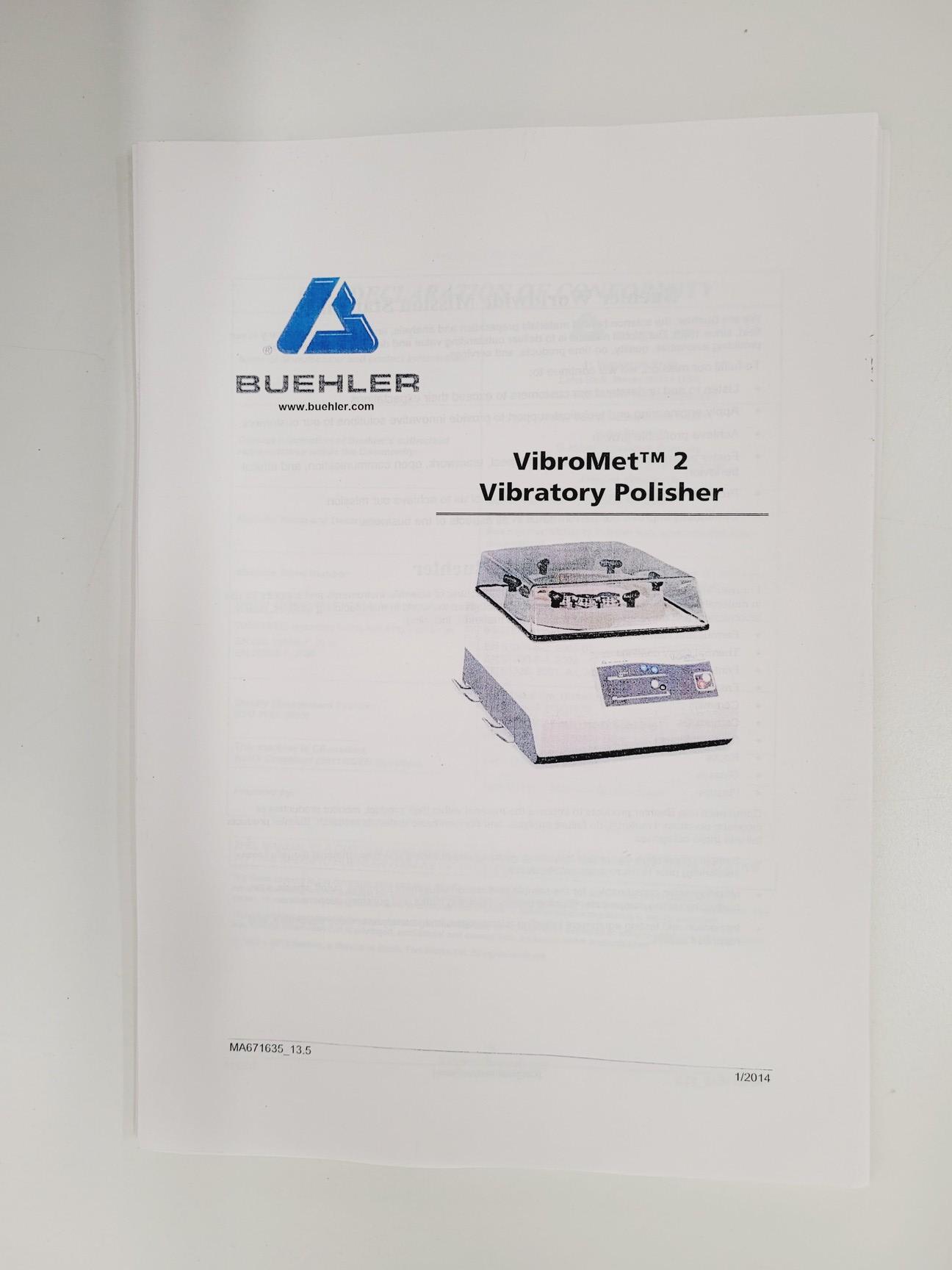 Image of Buehler Vibromet 2 Vibratory Surface Polisher Model 67-1635-250 Lab