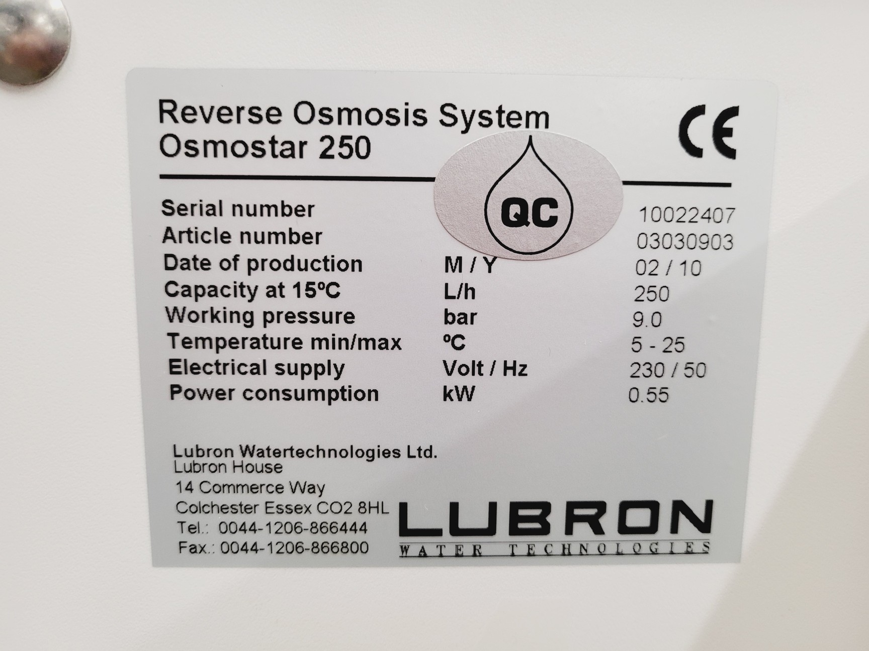 Image of BMM Weston Steam Generator Model 2616 w/ Lubron Osmostar 250 Water Purifier Lab