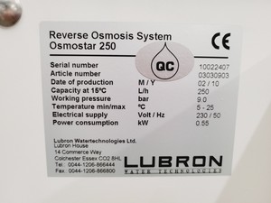 Thumbnail image of BMM Weston Steam Generator Model 2616 w/ Lubron Osmostar 250 Water Purifier Lab