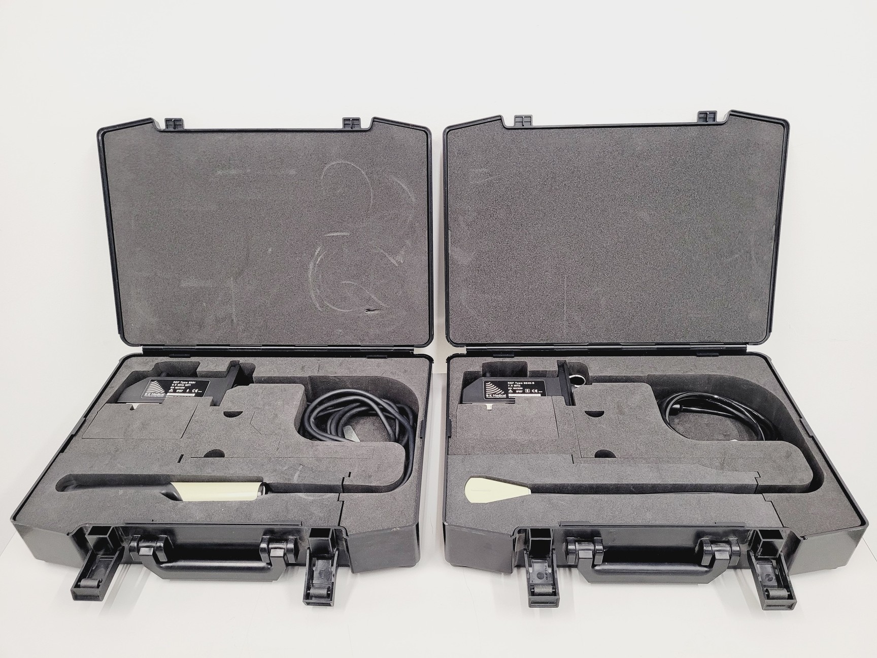 Image of Two B-K Merlin Ultrasound Transducer Probes Type 8561 And Type 8545-S Lab