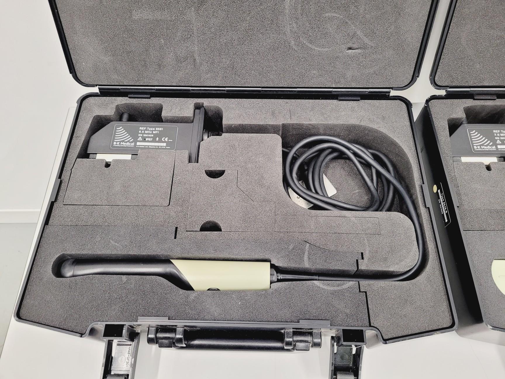 Image of Two B-K Merlin Ultrasound Transducer Probes Type 8561 And Type 8545-S Lab