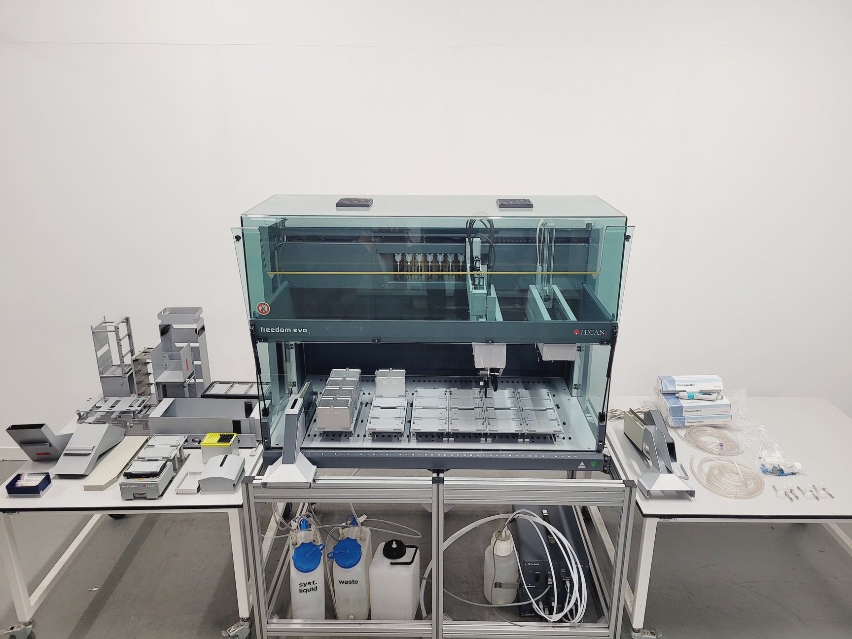 Image of Tecan Freedom Evo 2 150 Base Robotic Liquid Handler With TE-Vacs Vacuum Unit Lab