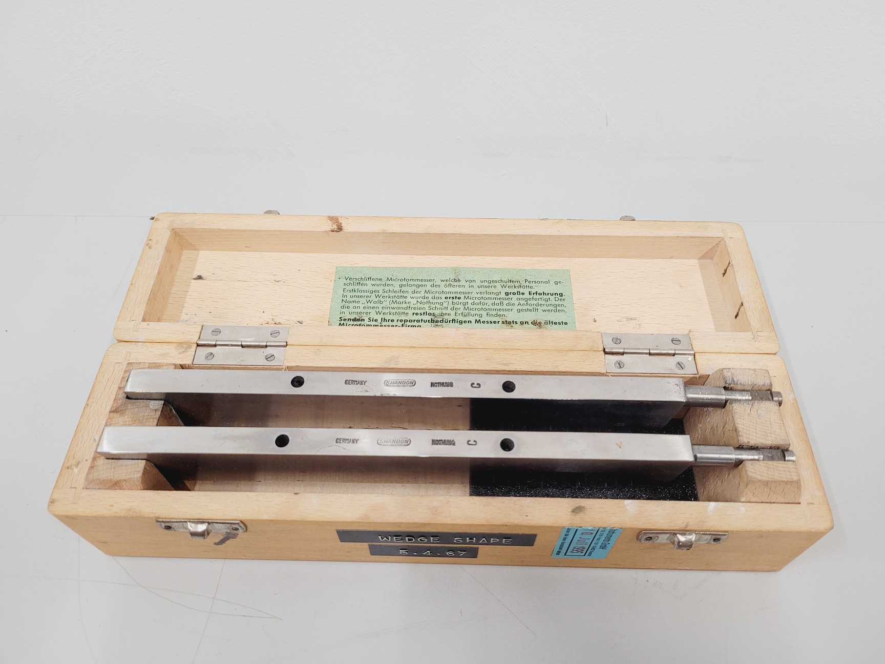 Image of Job Lot of 13 Vintage Microtome Knives With Sharpening strops and Whetstones