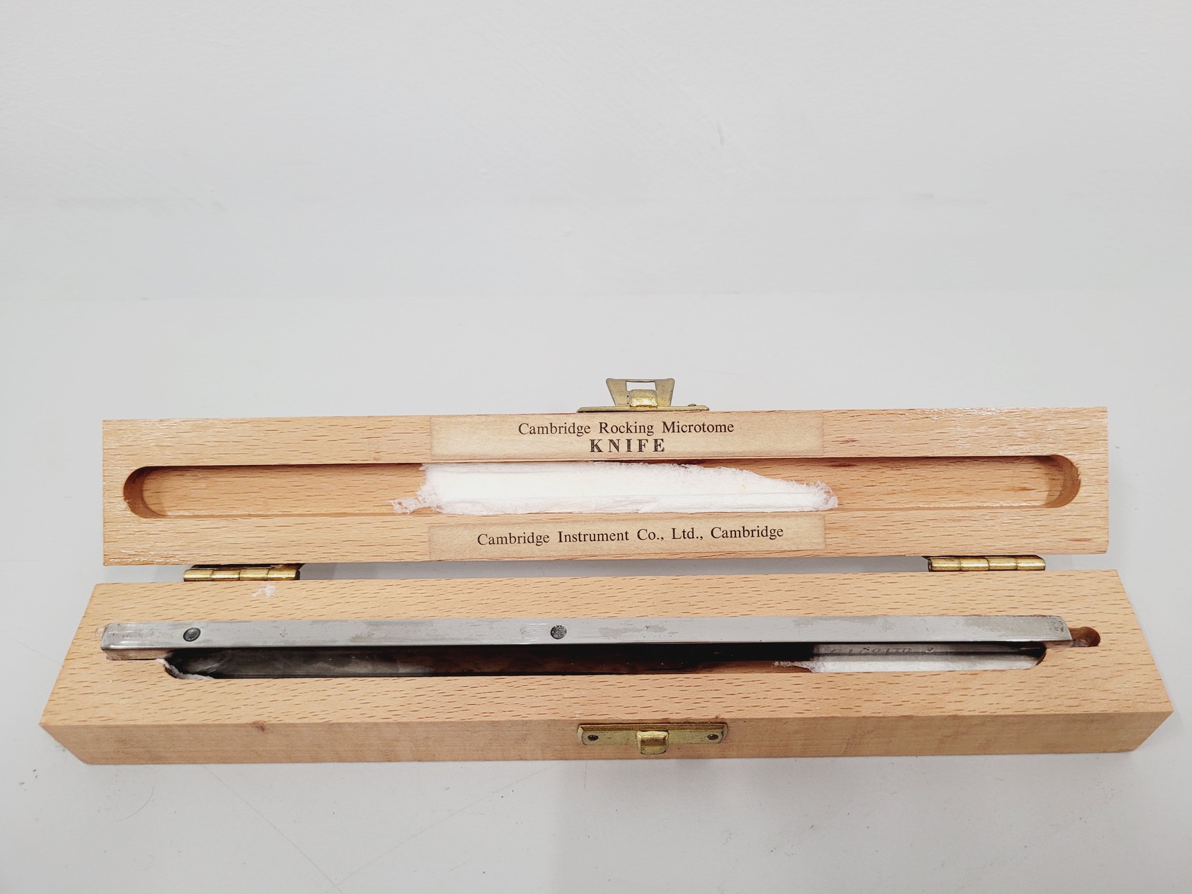 Image of Job Lot of 13 Vintage Microtome Knives With Sharpening strops and Whetstones