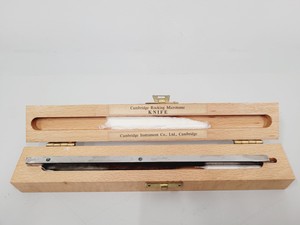 Thumbnail image of Job Lot of 13 Vintage Microtome Knives With Sharpening strops and Whetstones