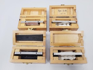 Thumbnail image of Job Lot of 13 Vintage Microtome Knives With Sharpening strops and Whetstones
