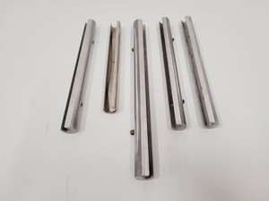 Thumbnail image of Job Lot of 13 Vintage Microtome Knives With Sharpening strops and Whetstones