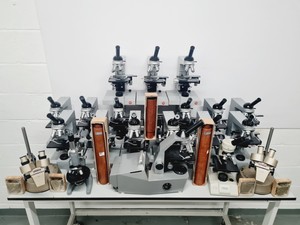 Thumbnail image of Job Lot of Mixed Microscope (Leitz, Bauch & Lombs, Philip Harris, OPAX)