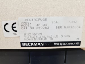 Thumbnail image of Beckman J6-MC Centrifuge with Beckman Coulter JS-4.2 Rotor Lab