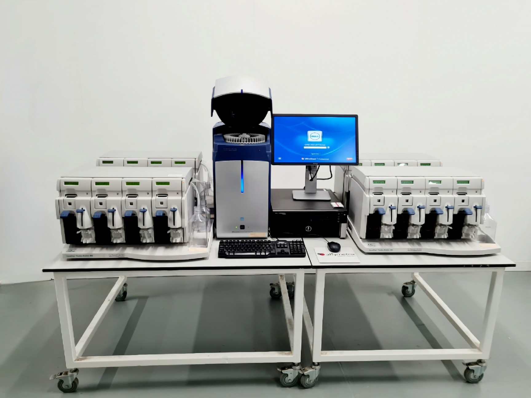 Image of Affymetrix GeneChip Scanner 3000 System with 4 x Affymetrix Fluidics Station 450