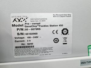 Thumbnail image of Affymetrix GeneChip Scanner 3000 System with 4 x Affymetrix Fluidics Station 450